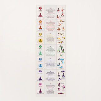 7 Chakra Yoga Poses & Affirmations Yoga Mat - 87LB