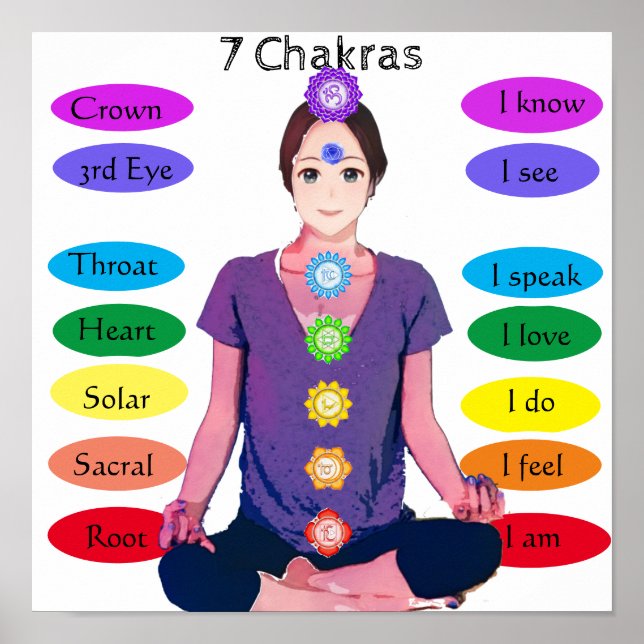 7 Chakras 12x12" Poster (Front)