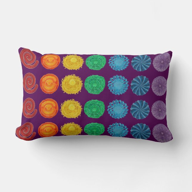 7 Chakras #1 Healing Artwork Lumbar Pillow (Front)