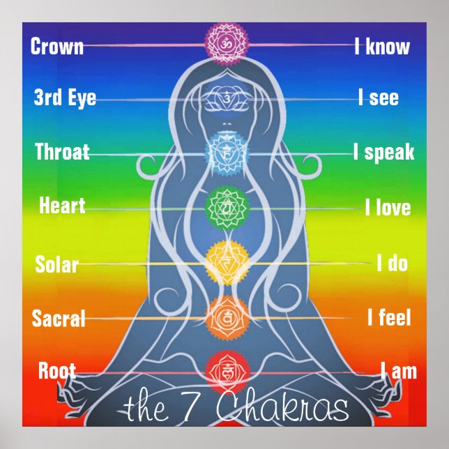 7 Chakras 24x24" Poster (Front)