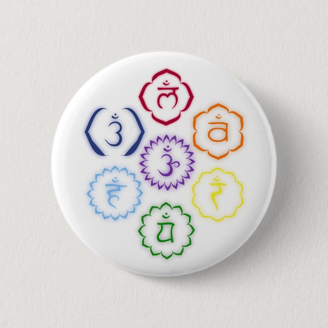 7 Chakras in a Circle 2 Inch Round Button (Front)