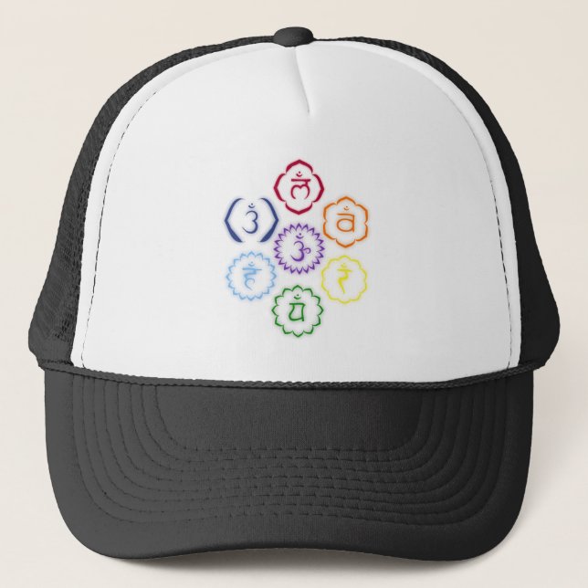 7 Chakras in a Circle Trucker Hat (Front)