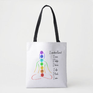 7 Chakras Style Yoga Meditation  Tote Bag