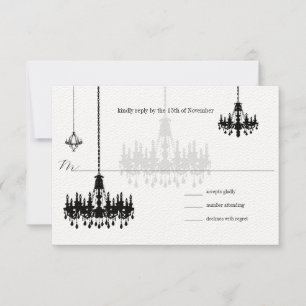 7 Chandeliers Noirs Mariage Cartes RSVP