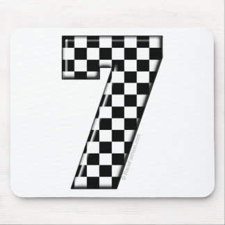 7 chequered auto racing number mouse pad