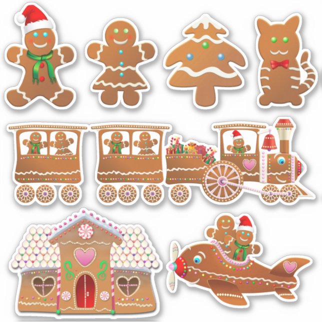 7 Christmas Gingerbread Cookies Cartoons (Front)