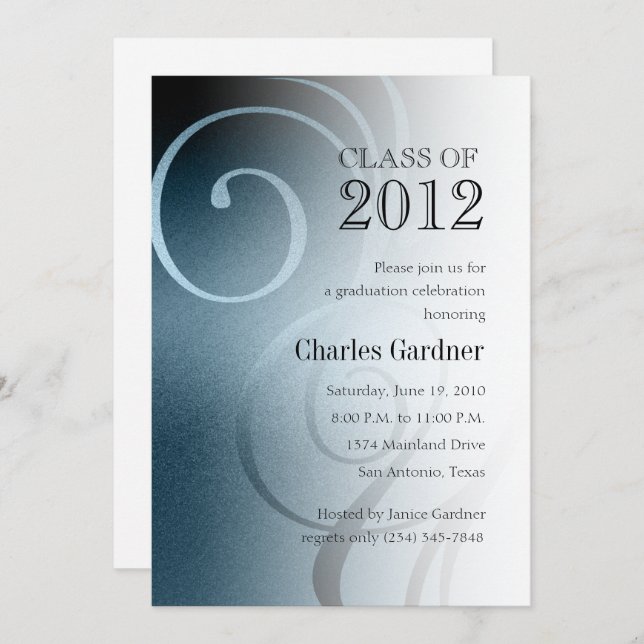 7 Colour Options Class of 20XX Graduation Invitation (Front/Back)