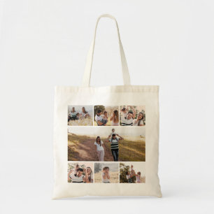 7 Custom Family Photo Collage, Instagram Photo Tote Bag
