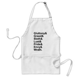 7 Deadly Sins - Pride Gluttony Lust Wrath Envy Standard Apron