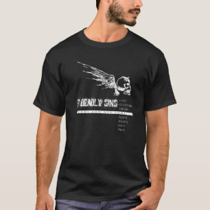 7 Deadly Sins white on black T-Shirt