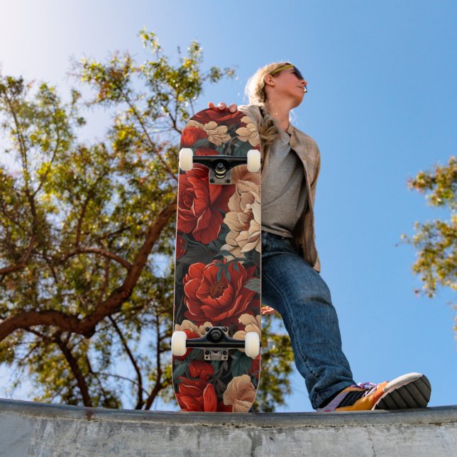 #7 Floral Pattern Skateboard (Outdoor 1)