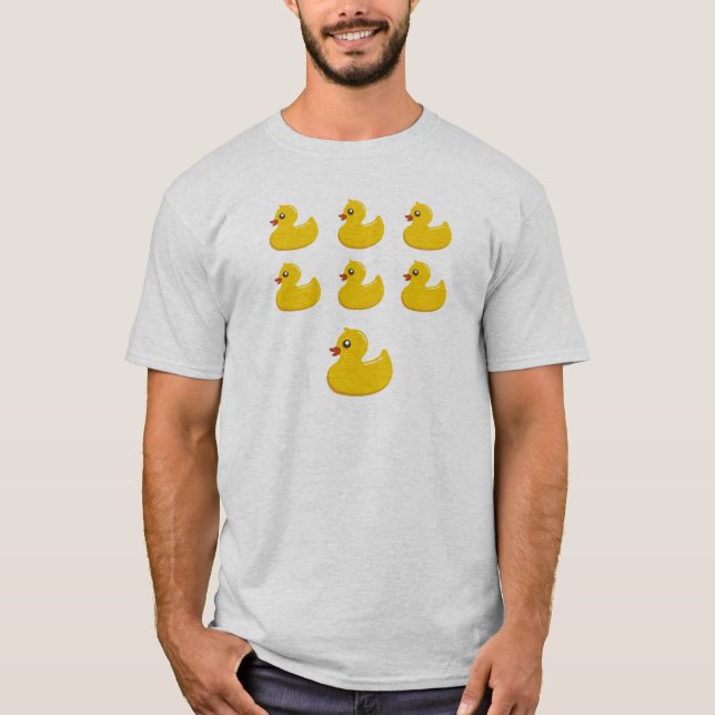 7 Funny Yellow Rubber Ducky Ducks T-Shirt (Front)