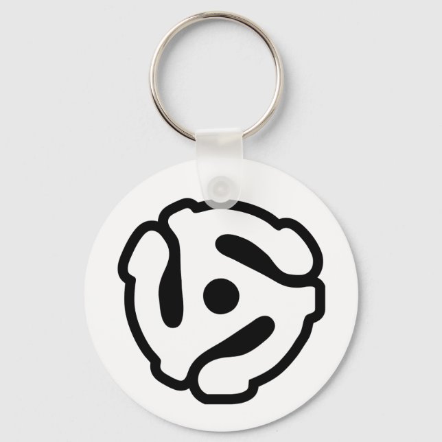 7 inch 45 rpm vinyl adapter insert spindle spider keychain (Front)