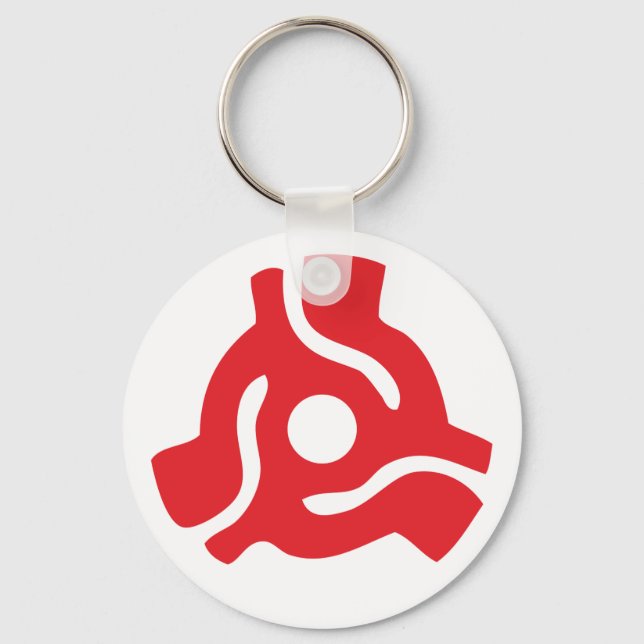 7 inch 45 rpm vinyl adapter insert spindle spider keychain (Front)