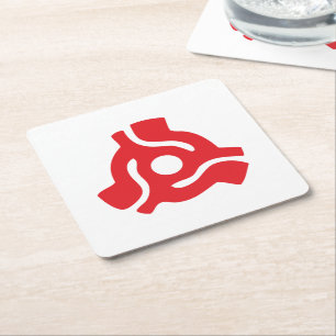 7 inch 45 rpm vinyl adapter insert spindle spider square paper coaster