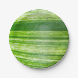 7 Inch Natural Leaf Design in Dark & Light Green Paper Plate