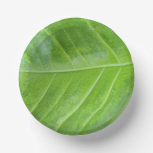 7-Inch Paper Bowl with Enchanting Green Leaf Plate