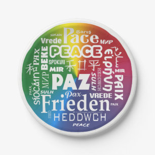 7 inch paper plate peace languages