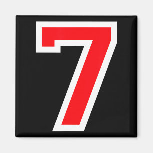 #7 jersey uniform varsity sports red number 7th magnet