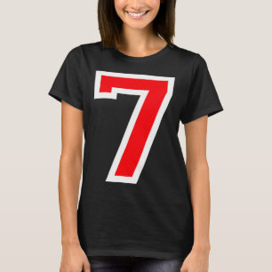 #7 jersey uniform varsity sports red number 7th T-Shirt