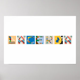 7-Letter Name Board Game Alphabet Poster