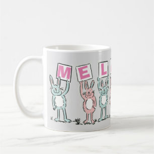 7 Letter Name with Rabbits Coffee Mug
