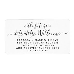 7 lignes Grand Mariage de script chic Adresse de r