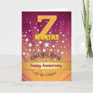 7 Month Recovery Anniversary Bold Numeral Card