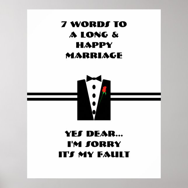 7 Mots À Un Mariage Long Et Heureux - Poster (Devant)