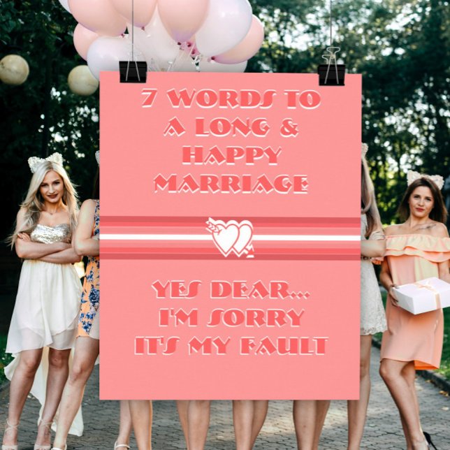 7 Mots À Un Mariage Long Et Heureux - Poster (Créateur téléchargé)