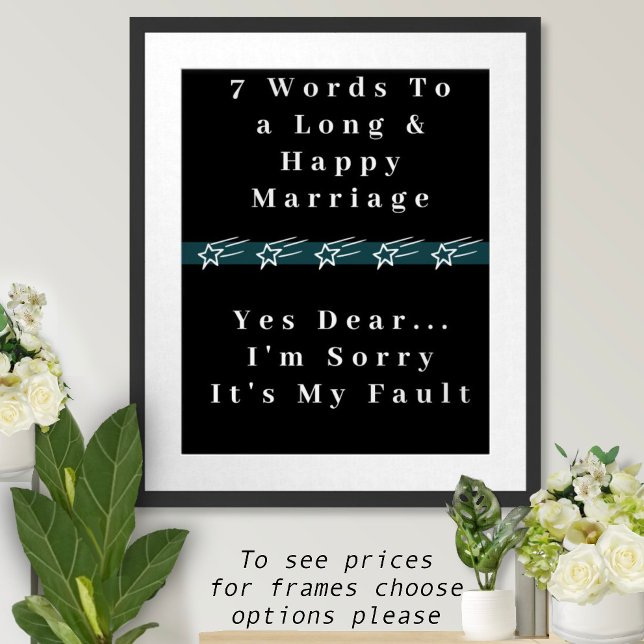 7 Mots Pour Un Mariage Long Et Heureux - Affiche (Créateur téléchargé)