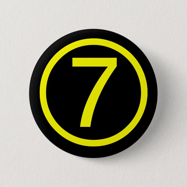 7 - number seven 2 inch round button (Front)