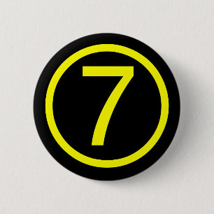 7 - number seven 2 inch round button