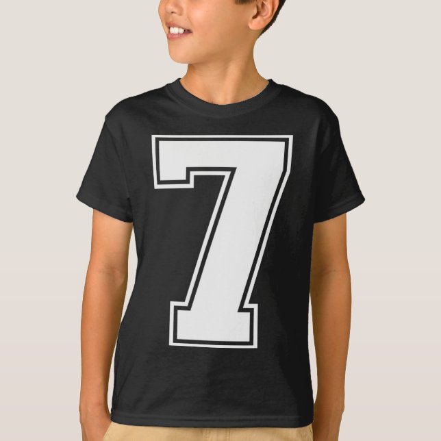 7 Number Seven Team Sports Graphic Varsity Matchin T-Shirt (Front)