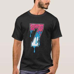 7 Number Seven Team Sports Ice Cream Drip 67 Six S T-Shirt