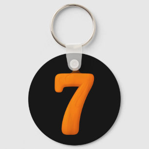 7 Number Six Seven Fall Pumpkin Halloween Funny Keychain