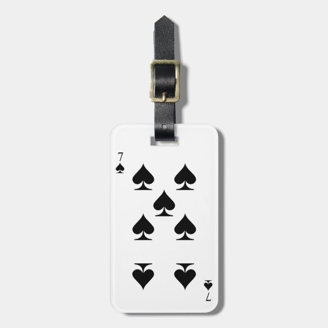7 of Spades Luggage Tag (Front Vertical)