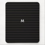 7 Option Black Stripes Modern Monogram Mouse Pad<br><div class="desc">Decorate your computer mouse pad with these black and grey stripes and custom monogram to personalize.</div>