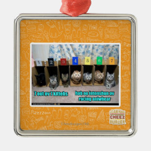 7 out ov 7 kittehs metal ornament