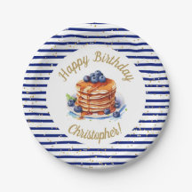 7" Pancakes and Pajama Birthday Paper Plate