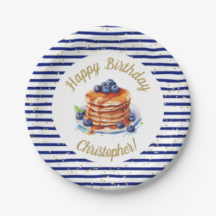 7" Pancakes and Pajama Birthday Paper Plate