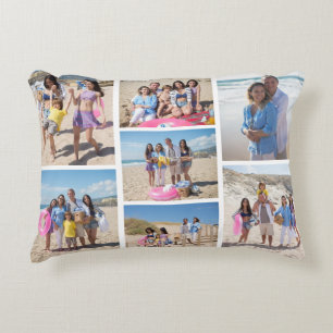 7 Photo collage family template personalized Accent Pillow