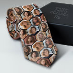 7 Photo Collage - funky honeycomb pattern - black Tie<br><div class="desc">BE PATIENT -- IT takes time for photos to load --- This fun photo montage includes a place for 7 pictures. The grid includes a grid of hexagon or honeycomb shaped photos with plenty of room to add your favourite party pics. Square photos work best with this template. Add your...</div>