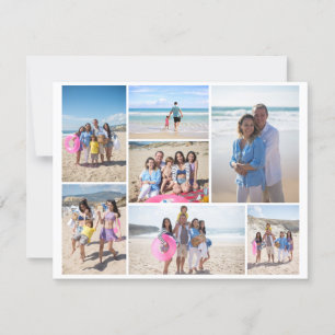 7 Photo collage template personalized card
