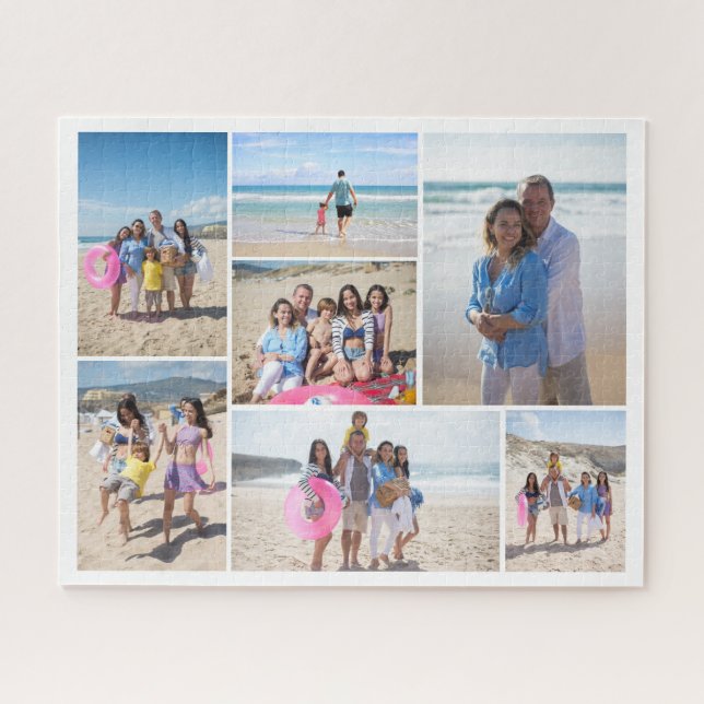 7 Photo collage template personalized Jigsaw Puzzle (Horizontal)