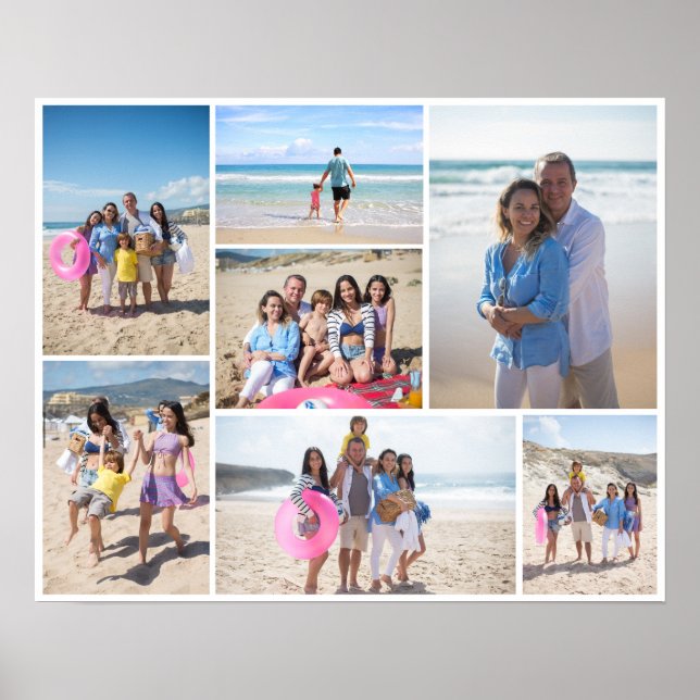 7 Photo collage template personalized Poster (Front)