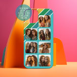 7 photo collage with retro 70s inspired stripes iPhone 15 case<br><div class="desc">Add 7 photos to this collage. A funky stripe pattern in black,  gold,  orange,  red,  green,  blue  - If your art still needs to be adjusted,  click on the Customize This button. This will take you to a design area where you can move things around and even change fonts!</div>