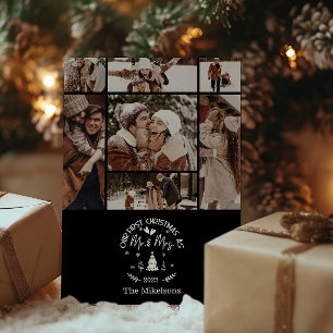 7 Photo First Christmas as Mr. & Mrs Holiday Card