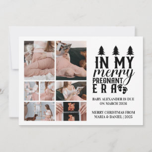 7 Photo In My Merry Pregnant Era Christmas Holiday Card