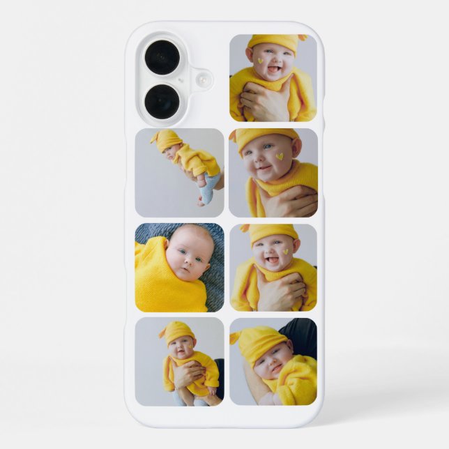 7 Photo Make Your Own Personalized Collage iPhone Case (Back)